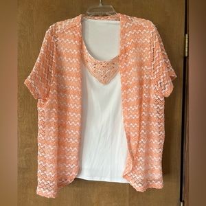 Alfred Dunner Women’s 1X Tank Top & Blouse Decorated Neckline EXCELLENT